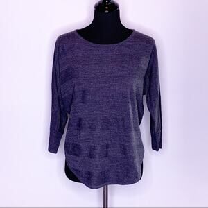 Design History gray striped lightweight knit sweater size Medium